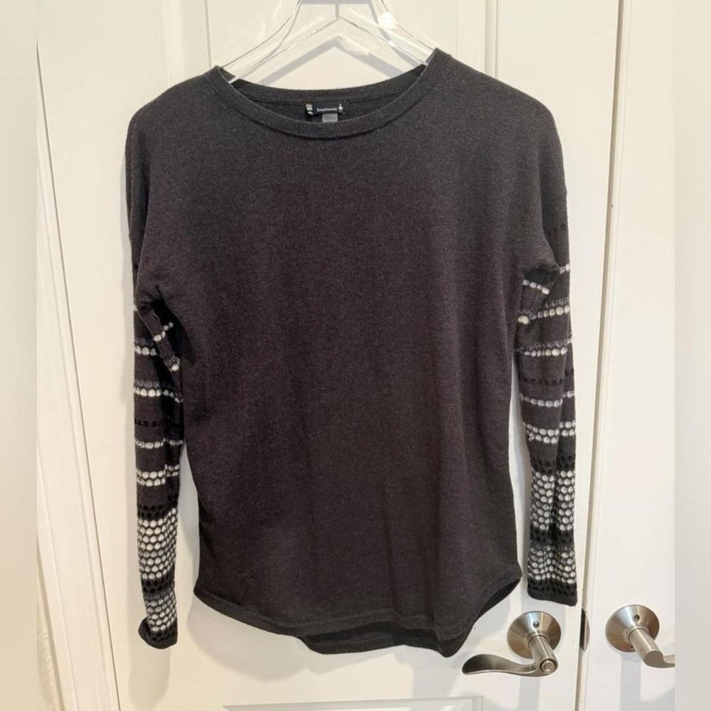 SMARTWOOL Charcoal Grey Crewneck‎ Sweater size XS wool layer winter
